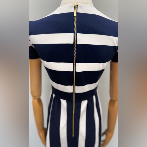 Eliza J Navy and Cream Striped Dress Size 2 Polyester Spandex Rayon - Picture 7 of 12